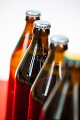 Father's Day, beer bottles with heart, rose, Father's Day postcard