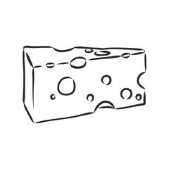 Piece of Cheese. a piece of cheese vector sketch on a white background