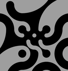 stylized computer circuit boards shapes patterns and designs shades of grey on a black background