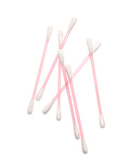 Cotton swabs on white background