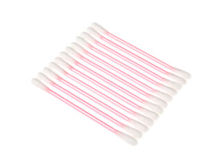 Cotton swabs on white background