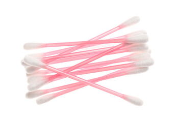 Cotton swabs on white background