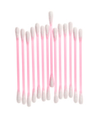 Obraz premium Cotton swabs on white background