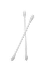 Cotton swabs on white background