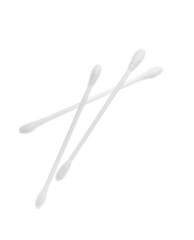 Cotton swabs on white background