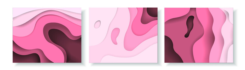 Abstract background paper pink. A4 abstract color 3d paper art illustration set. Contrast colors. Vector design layout for banners presentations, posters and invitations.Illusion of depth. Eps10.