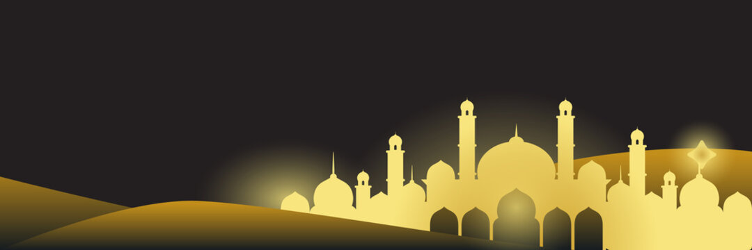 Ramadan Background With Mosque In Night Scene