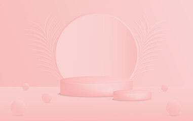 podium to promote a product, with an abstract background.