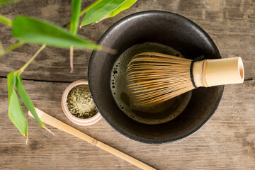 tea ceremony and Japanese matcha powder tea