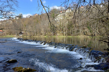 THE WATERFALL ON THE KORANA RIVER NEAR VELJUN IN CROATIA