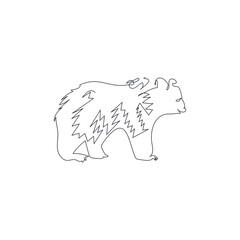 bear one line vector illustration