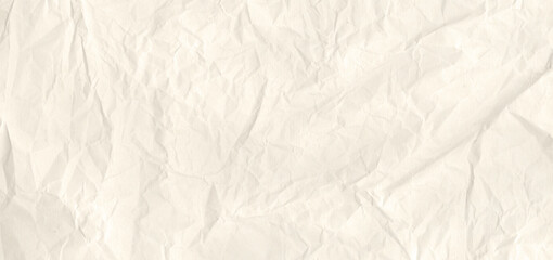 Old crumpled paper texture background. Horizontal banner