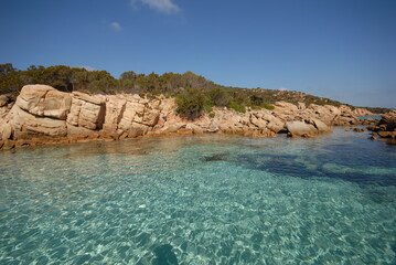 Parco Nazionale Arcipelago di La Maddalena. Paesaggio marino, isola Spargi, Cala Connari
