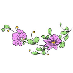 Vector Line Art Floral Flowers Tattoo Style for Valentines