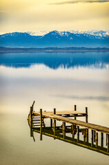 landscape at the lake starnberg - tutzing