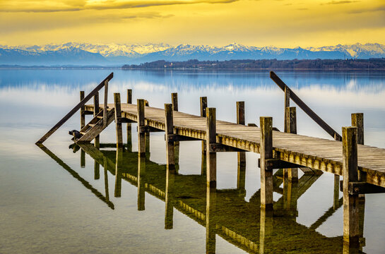 landscape at the lake starnberg - tutzing
