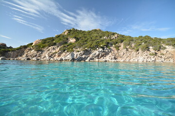 Fototapeta premium Parco Nazionale Arcipelago di La Maddalena. Paesaggio marino, isola Spargi, Cala Corsara