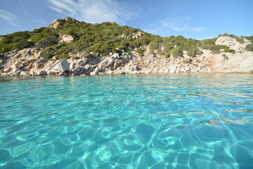 Parco Nazionale Arcipelago di La Maddalena. Paesaggio marino, isola Spargi, Cala Corsara