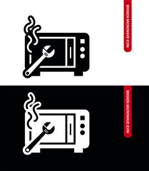 Vector image. Icon of a broken microwave.