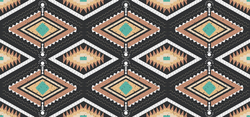 seamless ethnic pattern design.Geometric ethnic oriental ikat pattern traditional Design.Geometric ethnic oriental pattern traditional Design for background,carpet,clothing,wrapping,fabric,embroidery