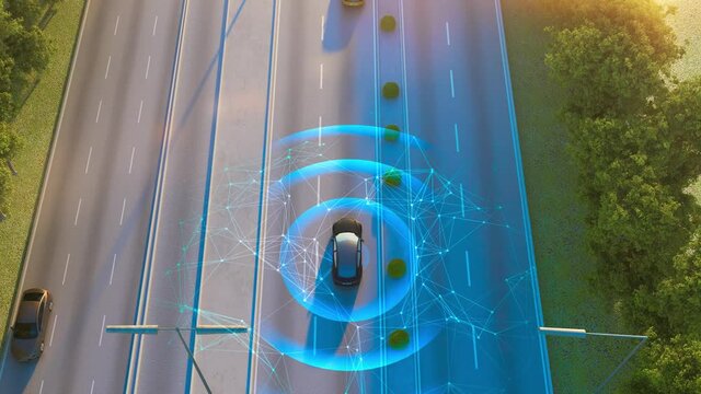 autopilot action animation. 3d rendering. 3D illustration