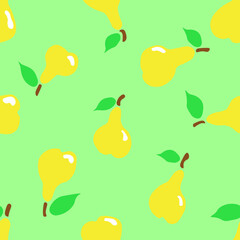 pears seamless pattern vector illustration for kitchen or cafe