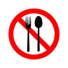 No eating icon. Do not eat. vector illustration