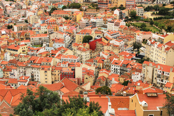 Fototapeta na wymiar Panoramic of Lisbon city from Saint George Castle
