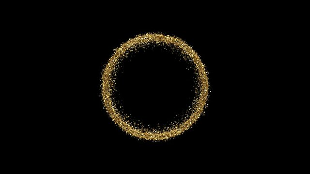Glitter Particles Gold Circle 01