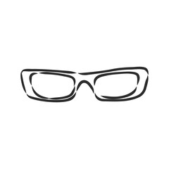Glasses sunglasses vector hand drawn illustration black lines