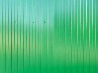 Green metal sheet profile surface, texture. Top view