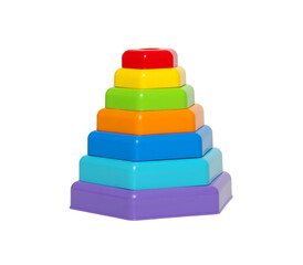  Toy pyramid isolated on white