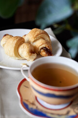 croissants and a cup of tea