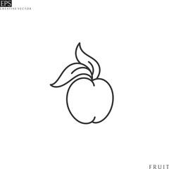 Abstract peach. Outline style