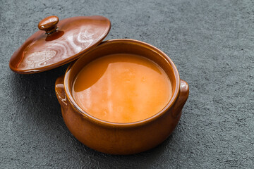 Tarhana soup. This soup is a specific kind of healthy and nutritious soup Turkey. Generally, Anatolian people consume this nice soup a lot. It is made from tomatoes, onions, red peppers and flour.