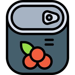 Canned fruit icon, Bakery and baking related vector