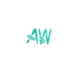 AW initial handwritten logo for identity