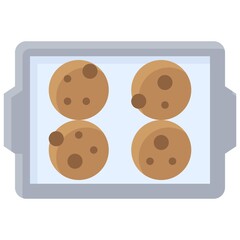 Fototapeta premium Cookies on baking tray icon, Bakery and baking related vector