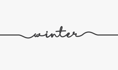 winter handwriting word design vector on white background.