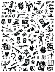 war symbols - vector icon set