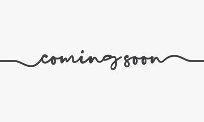 coming soon handwritten word isolated on white background.
