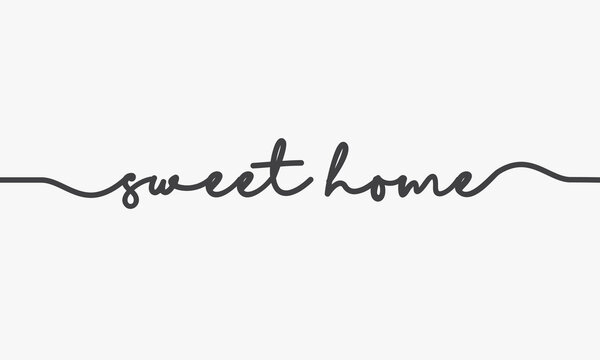 sweet home script text design vector.