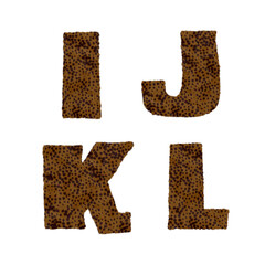 Cheetah fur alphabet - letters I-L