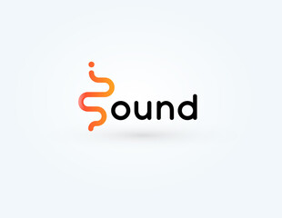 Music icon, radio wave logotype, soundwave symbol. Sound impulse logo design for voice and audio record studio, music store brand design, audio recording company. Vector illustration
