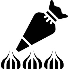 Pastry bag icon, Bakery and baking related vector