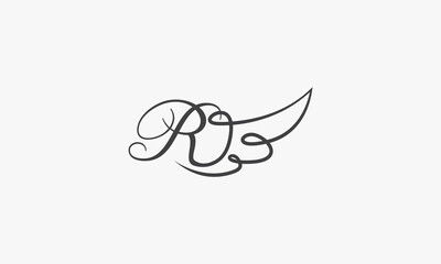 handwriting letter R with wing logo design concept.