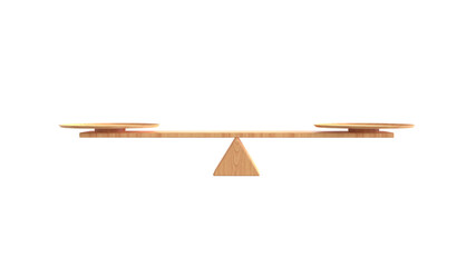 Balance Concept. Wooden Board Plank Balancing