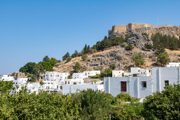 Fototapeta premium Acropolis of Lindos in Rhodes, Greece