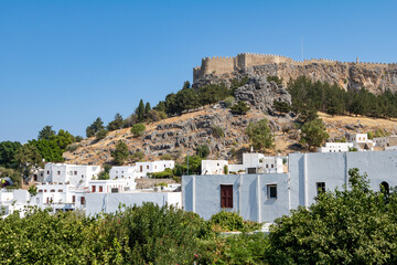 Fototapeta premium Acropolis of Lindos in Rhodes, Greece