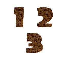 Cheetah fur alphabet - digits 1-3